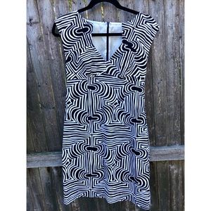 Trina Turk black & white dress with pattern